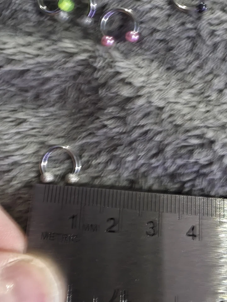 39 piezas anillos de tabique de acero quirúrgico y acrílico 16G piercing joyería herradura hélice Foto 3 de 3