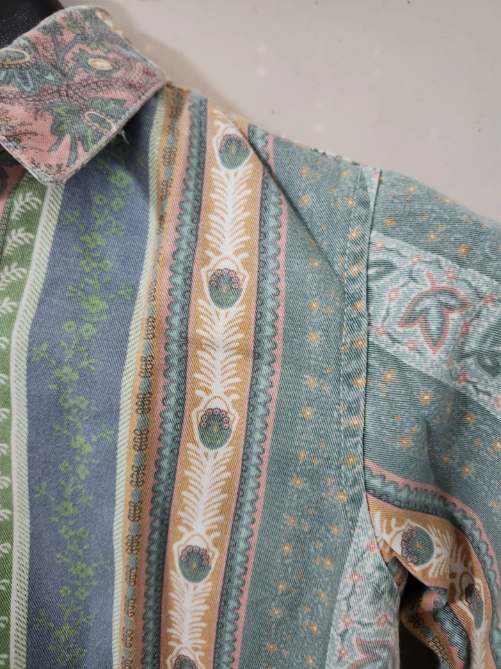 Top Gap Niños Niñas S Multicolor Manga Larga Botones Paisley De Colección Años 90 Y2K LEER Foto 4 de 4