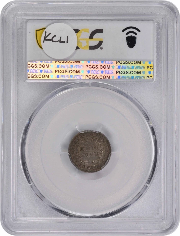 1845 Liberty Seated Silver Half Dime AU55 PCGS - Image 2 of 2