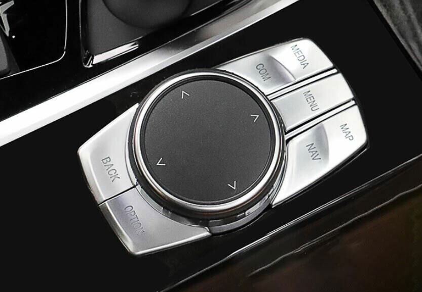 For BMW 5 Series G30 18-22 Matte Silver Central Console Multimedia Button Trim
