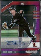 2020 Panini Prizm Draft Picks Purple Red Hyper Prizm Auto Reid Detmers #PDP10