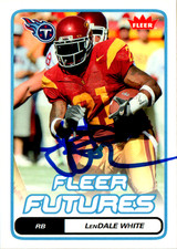 Lendale White Signed 2006 Fleer Futures RC Card #162 Titans USC NFL Rookie. rookie card picture