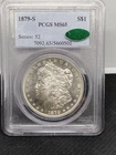 1879 s MORGAN SILVER DOLLAR, PCGS MS65 CAC CERTIFIED. VERY NICE LOOKING COIN