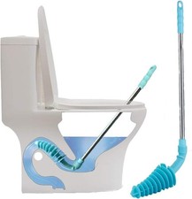 Toilet Plunger Siphon Type Clog Remover Flexible Rubber Head Stainless Steel