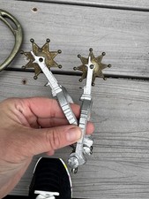 Vintage Kids Star Rowel Metal Spurs with w/ Heel Chains