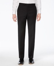 Calvin Klein Men's Black X-Slim Fit Wool Stretch Tuxedo Suit Pants Size 42W 28L