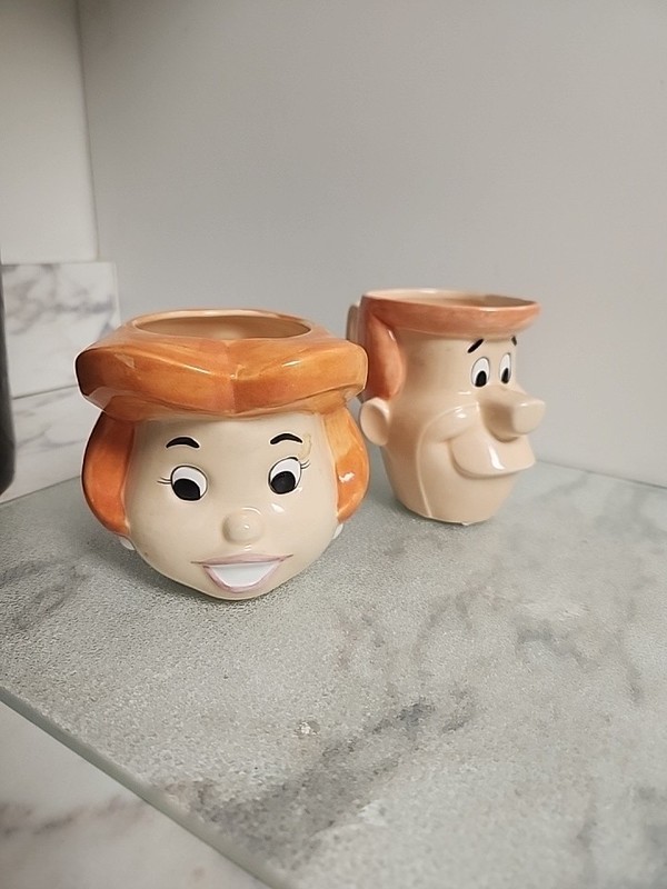 Hanna Barbera Mug George Jetson Jane 4 1/4" Tall See Pictures,Hand Painted, Mint