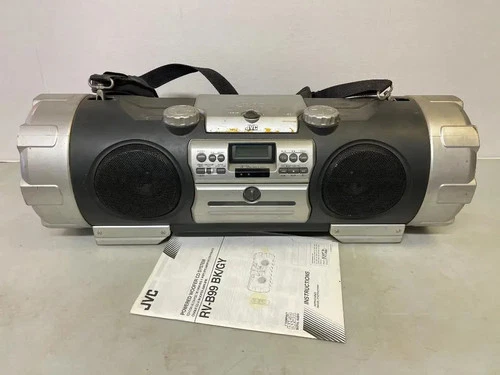 Vintage Boombox JVC Kaboom RV-B99 & Strap Powered Woof. Works!