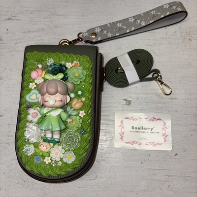 Baellerry Nanci Secret Garden Kawaii 3D Doll Crossbody Purse Green Fairycore Bag