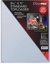 Essential 25-Pack Clear Toploaders for 8-1/2" x 11" Photos Collectibles
