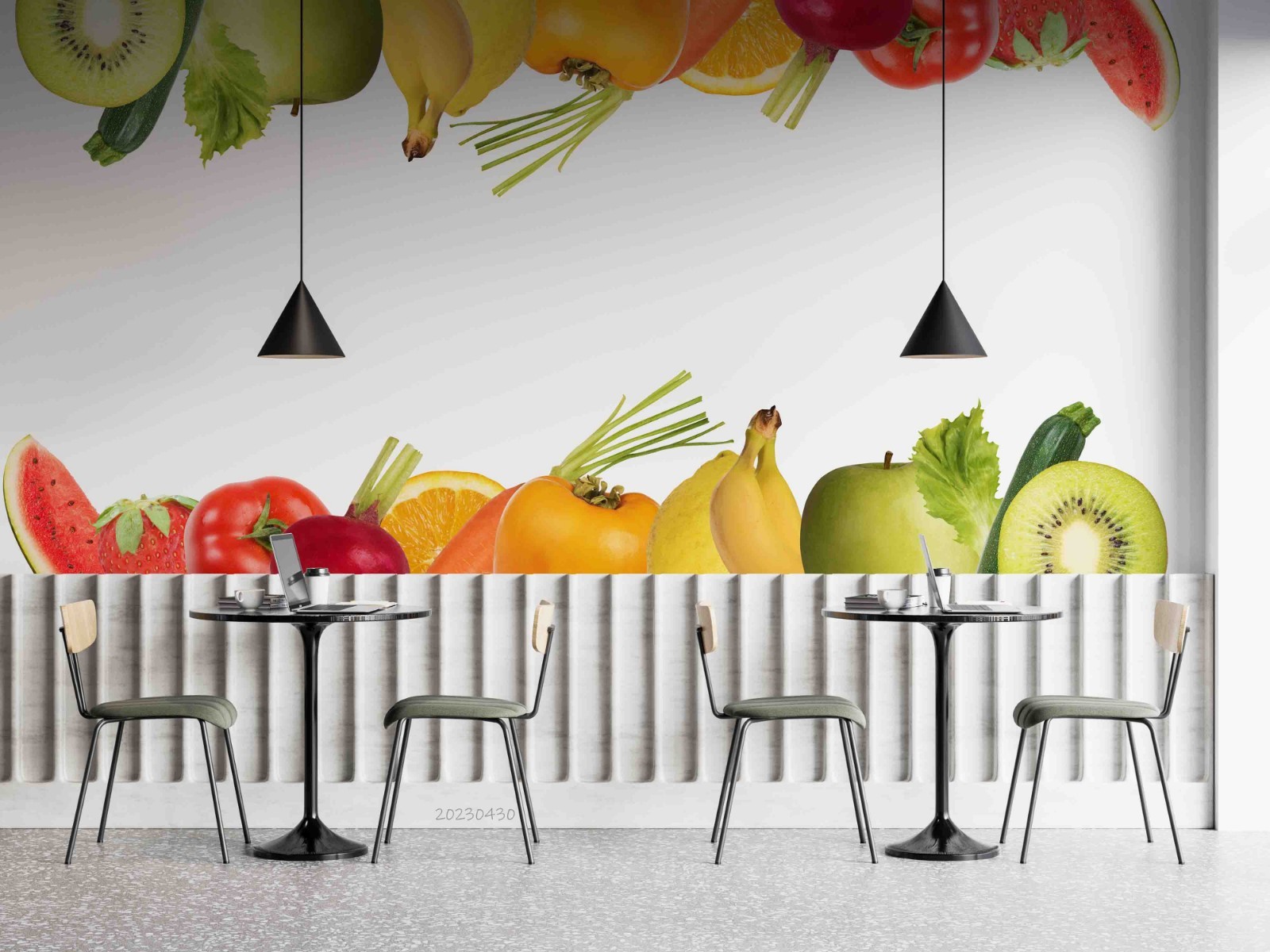 3D Fruit Vegetables Food Wall Murals Wallpaper Murals Wall Sticker