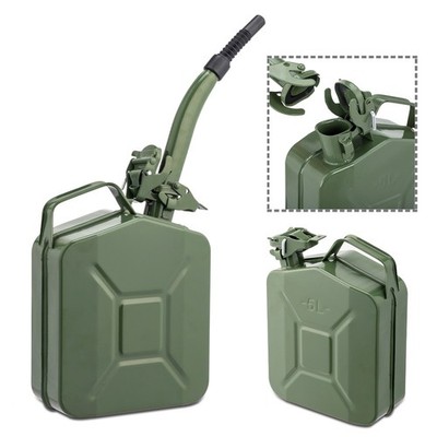 5L 0.6mm Oil Barrel Drum Contains, Portable Gasoline Fuel Storage Barrel w/Pipe