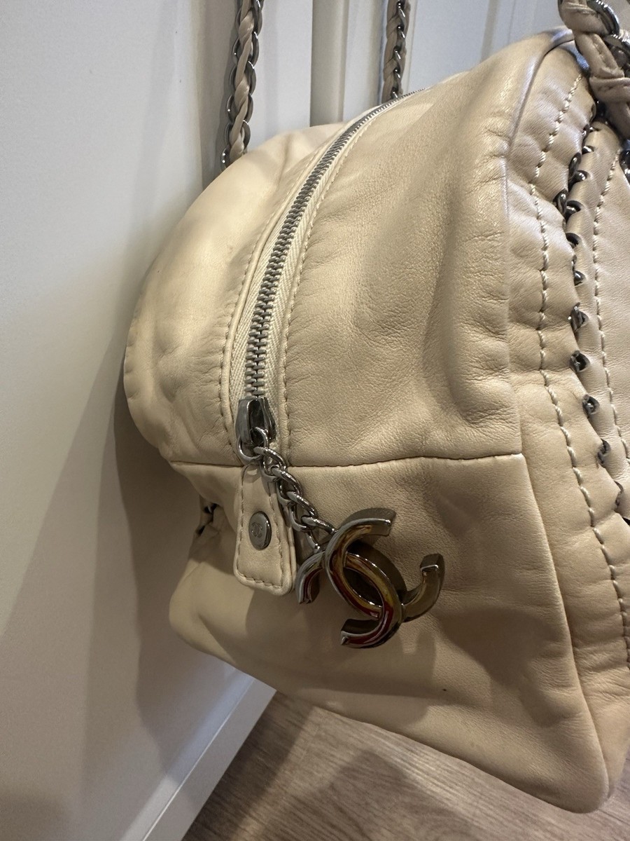 CHANEL Luxury Line Coco Mark Matelasse bowling bag handbag