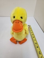 1998 TY Beanie Buddy - QUACKERS The Yellow Duck Plush Toy