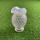 Vintage 1950s Fenton White Hobnail Ppalescent Glass Bud Vase