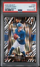 2025 Panini Select Jaxson Dart RC Rookie #193 Premier Zebra Shock PSA 10 🔥