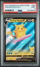 PSA 9 Surfing Pikachu V 008/025 Celebrations Ultra Rare Holo Pokemon Card