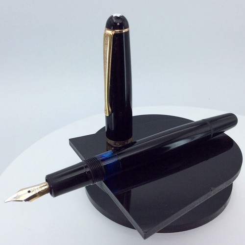 Montblanc penna stilografica n.342 penna stilografica a stantuffo nero/oro M #2322 - Foto 2 di 8
