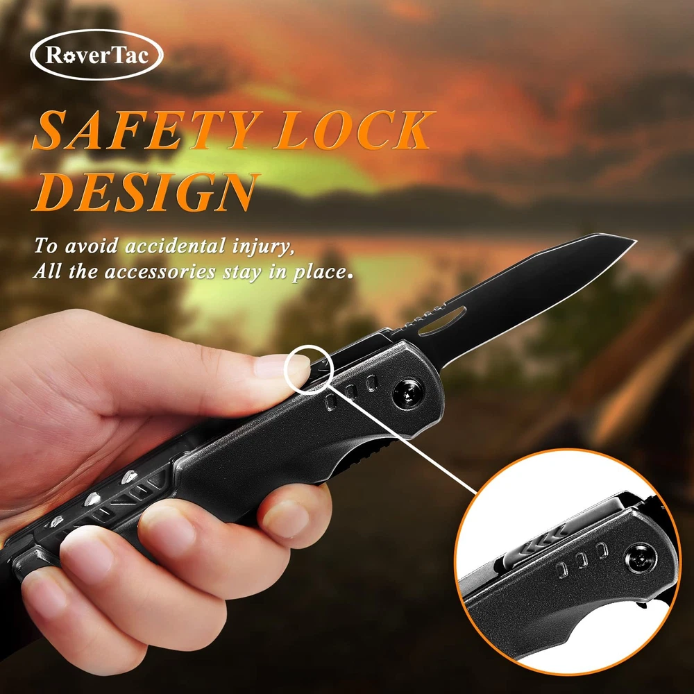 11-in-1 Multi Tool Camping Axe Hatchet Survival Gear with Hammer Saw and More