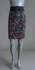 Vintage 1980s-90s Forenza Floral Mini Skirt, 100 Cotton Drawstring Waist M