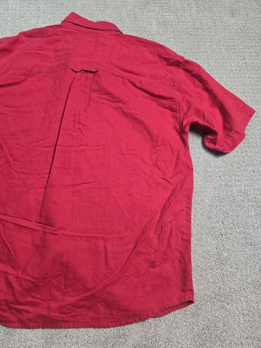 Vintage 80s Gitano M Short Sleeve Button Up Red Shirt Retro Casual Solid 90s - Picture 20 of 20