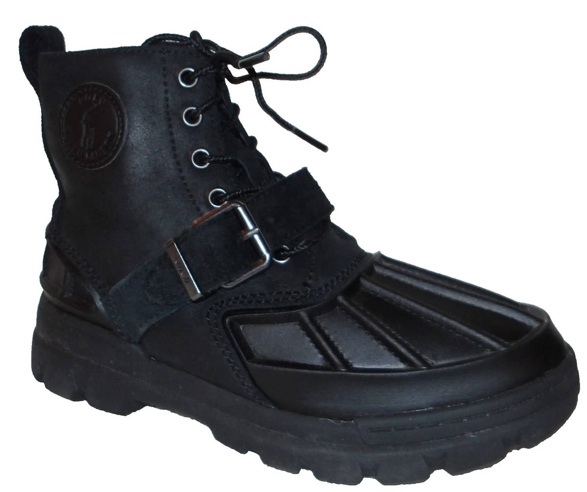 Polo by Ralph Lauren Sport- Lug Loc Lace up boots- suede upper- Rubber soles -9D Premium Leather Construction: Featuring a sleek, matte black  main image 3