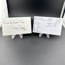 Pete Daley signed autograph auto 3x5 index card Red Sox Player