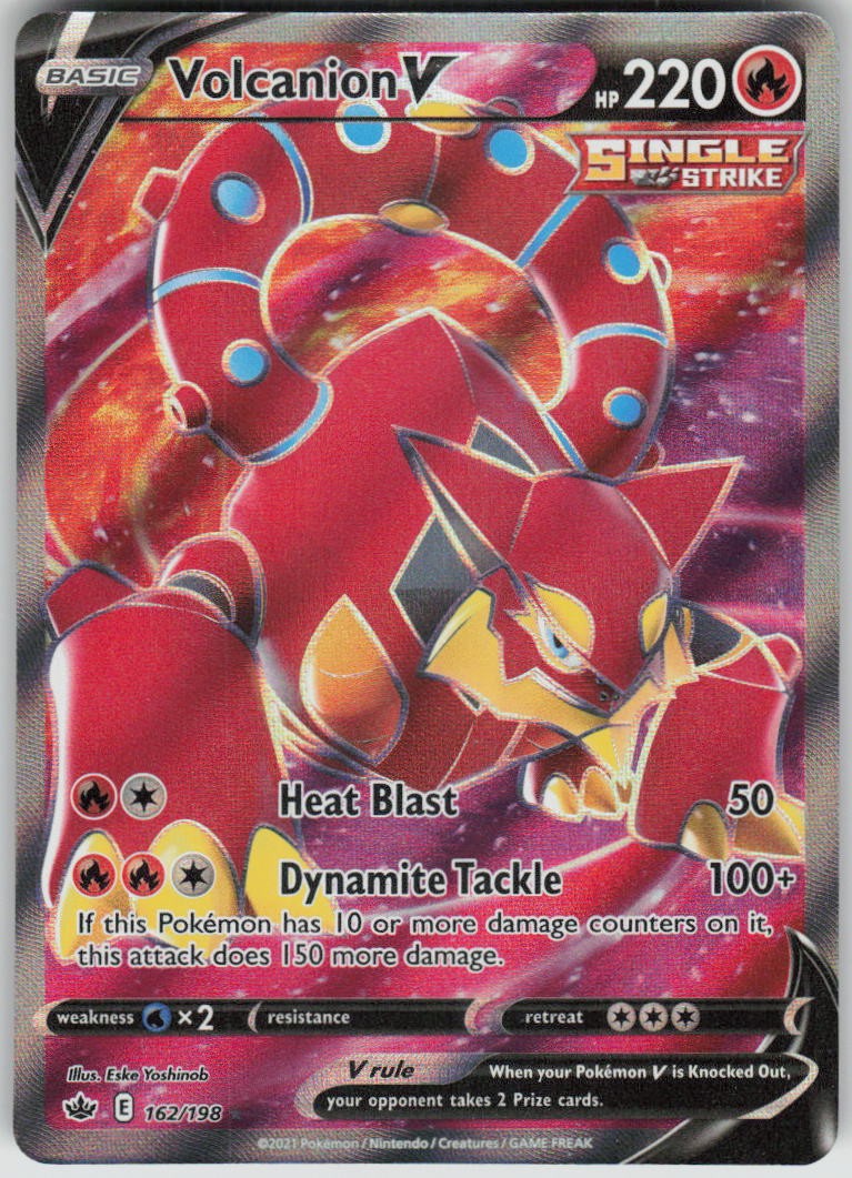 Pokemon Volcanion V (Full Art) 162/198 SWSH06: Chilling Reign Ultra Rare NM