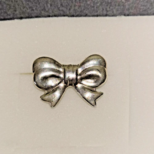 Vntg Estate Stirling .925 Silver Puffed Ribbon Tied Bow Ring Size 7.5 Minimalist