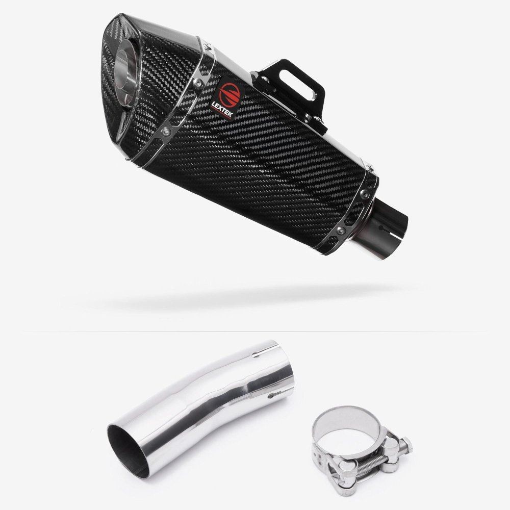 Lextek XP8C Exhaust 210mm with Link Pipe for Kawasaki Ninja 400 & Z400 (18-20)