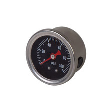 Racing 1/8 NPT Oil Fuel Pressure Gauge Liquid Filled Polished Case 0-100 Psi Oil