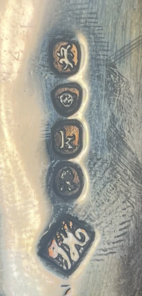 Cucharaditas inglesas antiguas de plata esterlina con sello de Londres y Birmingham Foto 4 de 4