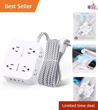Surge Protector Power Strip - 8 Outlets 4 USB 2 USB C Charging Ports, Multi P...