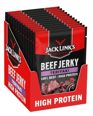 Jack Links Beef Jerky Teriyaki   12er Pack 12 x 60g   Trockenfleisch Eiweiß S...