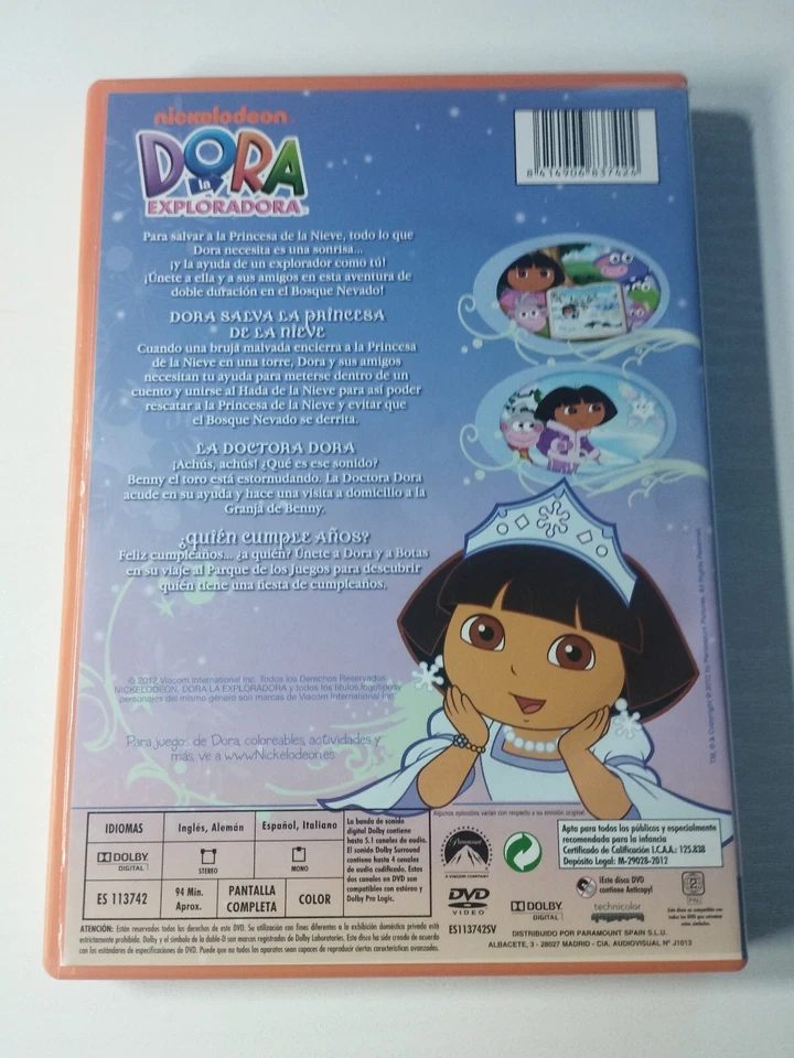 Dora La Exploradora Salva la Princesa de la Nieve - DVD Reg 2 Español Ingles - Imagen 2 de 4