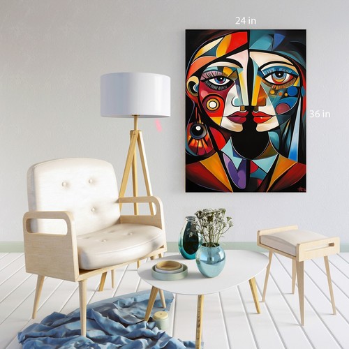 Pablo Picasso Zwei Gesichter Modern Kunst Leinwandbild Wandbild Bild - Bild 7 von 7