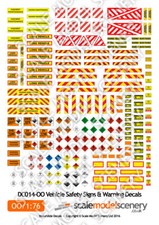 VEHICLE SAFETY & WARNING DECALS FOR OO GAUGE 1:76 SCALE MODEL RAILWAY DC014-OO
