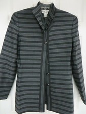 CHRISTIAN DIOR Worsted wool Button-up Gray/black/white Stripe Blazer 4