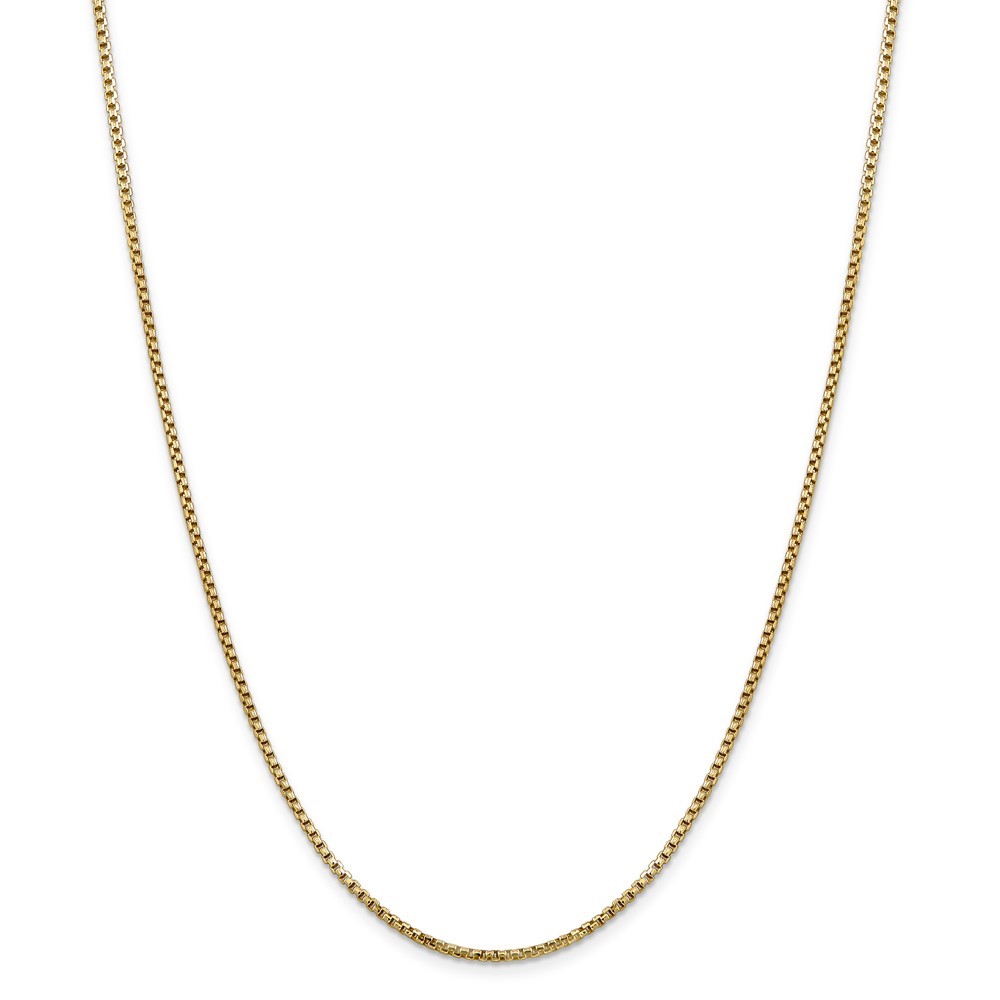 14k Yellow Gold 1.75mm Hollow Round Box Chain w/ Lobster Clasp 16" - 30"