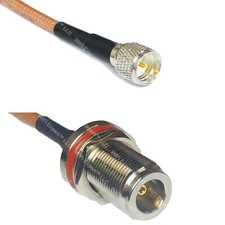 RG400 MINI UHF MALE to N FEMALE BULKHEAD Coaxial RF Cable USA-Ship Lot