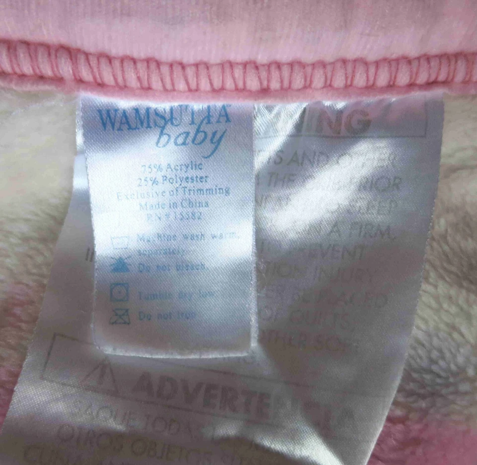 Manta de bebé de felpa rosa Wamsutta princesa oso de hadas y príncipe rana usada en excelente estado Foto 3 de 3