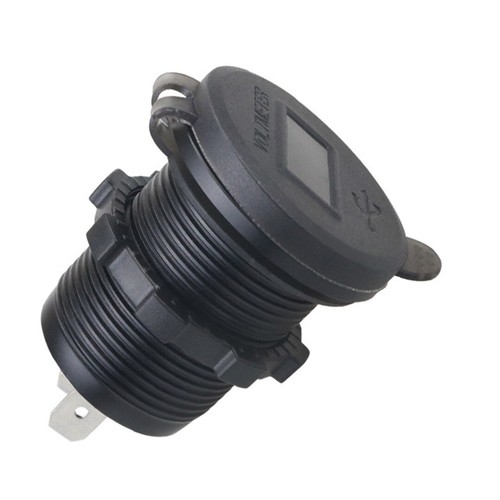 Prise allume-cigare voiture double port USB aluminium 12V-24V prise voltmètre LED - Photo 18 sur 26