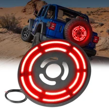 14" LED Spare Tire Brake Light Rear Lamp Dual Ring For Jeep Wrangler JK 07-18 US