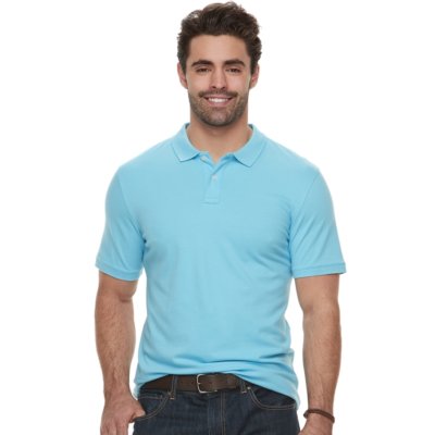 Nwt $95 Sonoma Men'S Blue Cotton Short-Sleeve Button Casual Polo T-Shirt  Size Xl