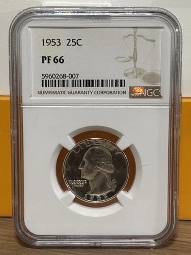 1953 Washington Quarter Silver NGC PF 66