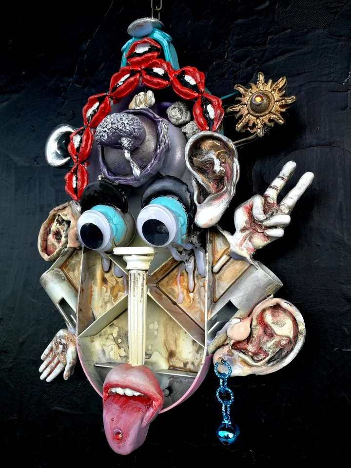 art assemblage modern original sculpture mixed media painting collage tarot card - Image 4 of 4