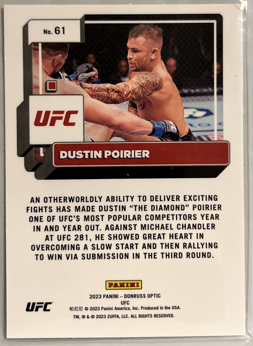 Dustin Poirier 2023 Panini Donruss Optic UFC Card #61 Lightweight