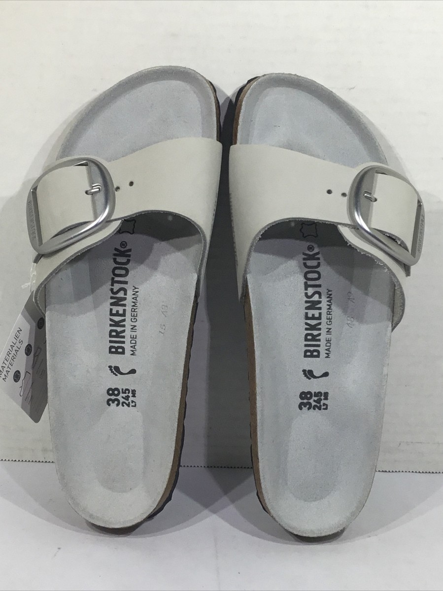 【新品】BIRKENSTOCK Madrid 26cm Madrid Big Buckle Natural Leather Patent High-Shine Surf
