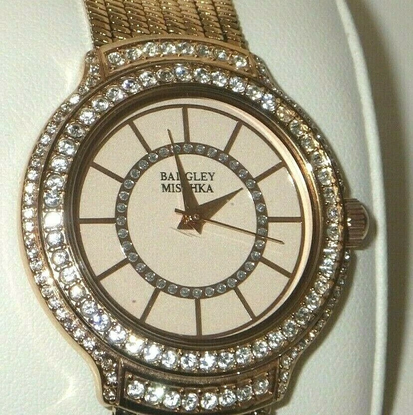 Badgley Mischka Women s BA 1398RGRG Crystal Accented Rose Gold Tone Watch