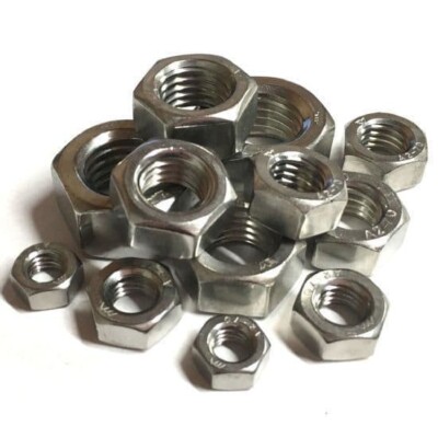 SECHSKANT VOLLMUTTERN A2 EDELSTAHL M2 M2,5 M3 M4 M5 M6 M8 M10 M12 M14 M16 M20